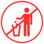 Bin rental Balzac sign warns against improper trash disposal